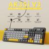 FIRSTBLOOD AJAZZ AK35i V3 Wired 104-Key Full-Size Mechanical Keyboard with Metal Knob Gasket, Hot-Swappable N-Key Rollover, Ice Blue Light (Sea Salt