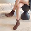 Ankle Boots Skinny Retro Martin Boots Women'S Round Head Suede Single Boots Thick Heel Short Boots Skinny Boots