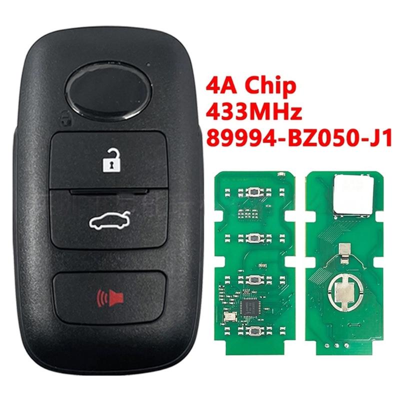 Replacement Key Fob With 2/3/4 Buttons 4A Chip And Black Plastic Shell Design 89994-BZ050 89994-BZ041 89994-BZ170
