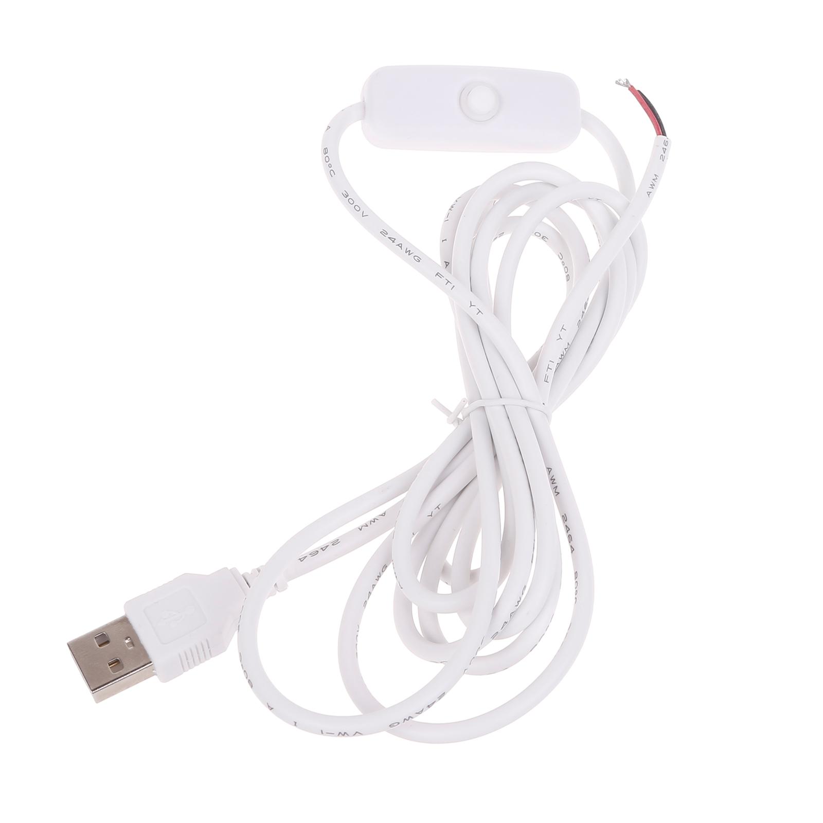 

5V USB LED Strip Light Inline On/Off Switch Cable Cord USB Power Cable for Electronic Needs for Tech-Enthusiasts 1 білий
