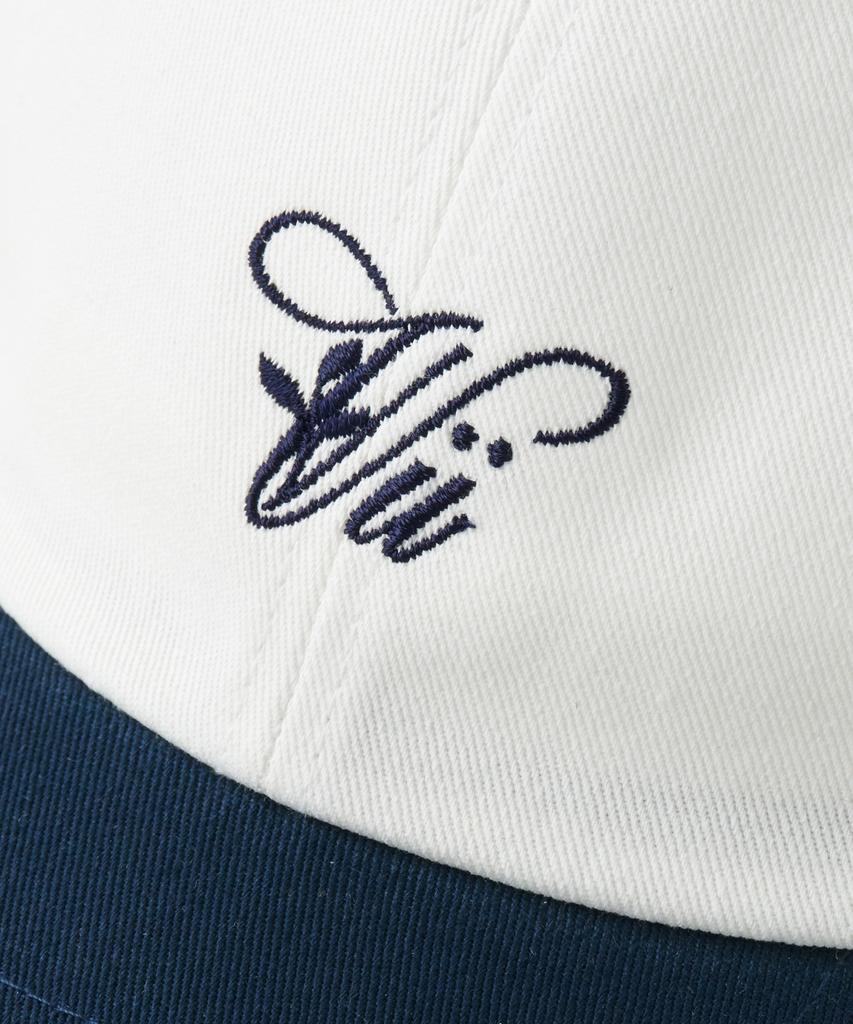 Bibeleude Embroidered Cotton Two-Tone Ball Cap 002 White & Navy