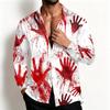 Men's Halloween Shirt Jacket Casual Loose Fit Lapel Collar Breathable for Spring and Fall