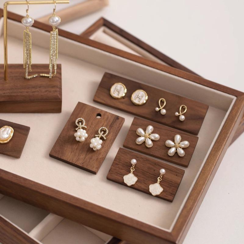 Multiple Jewelry Displays Rack Solid Wood Earrings Showcase Stand Ring Holder Counter Show Holder Live Stream Organizer Tray