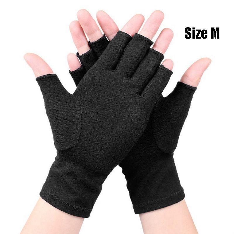 

A Pair Half-Finger Compression Gloves Ideal for Outdoor Cycling & Rehabilitation Soft Breathable Design for Joint Protection