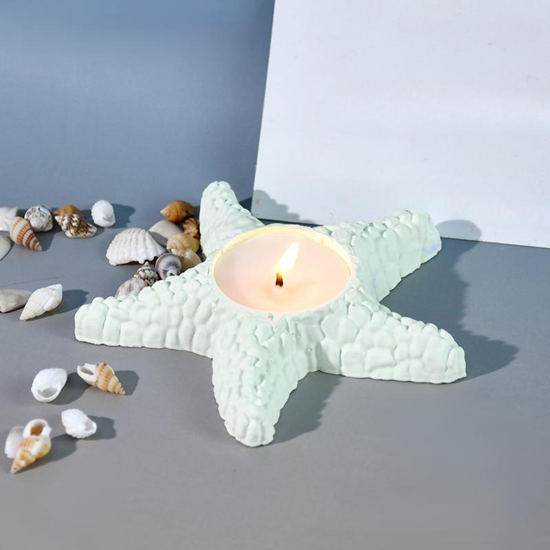 DIY Drip Glue Mold Ocean Series Starfish Candlestick Silicone Mold Candle Aromatherapy Gypsum Mold