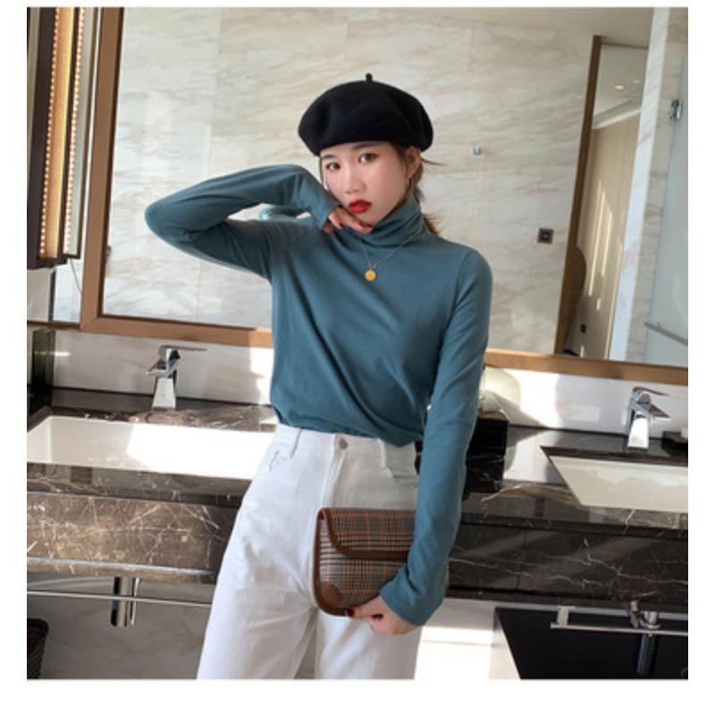 

Двусторонние немецкие бархатные меховые плюшевые топы с водолазкой-основой для женщин на осень и зиму с длинными рукавами, модная внутренняя теплая одежда L синий