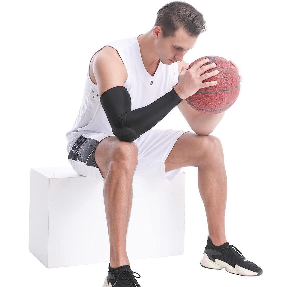 WOSWEIR Ultra Thin Honeycomb Elbow Pads Sports Protective Gear Anti-Collision Sponge Arm Guard for Basketball Adults & Children