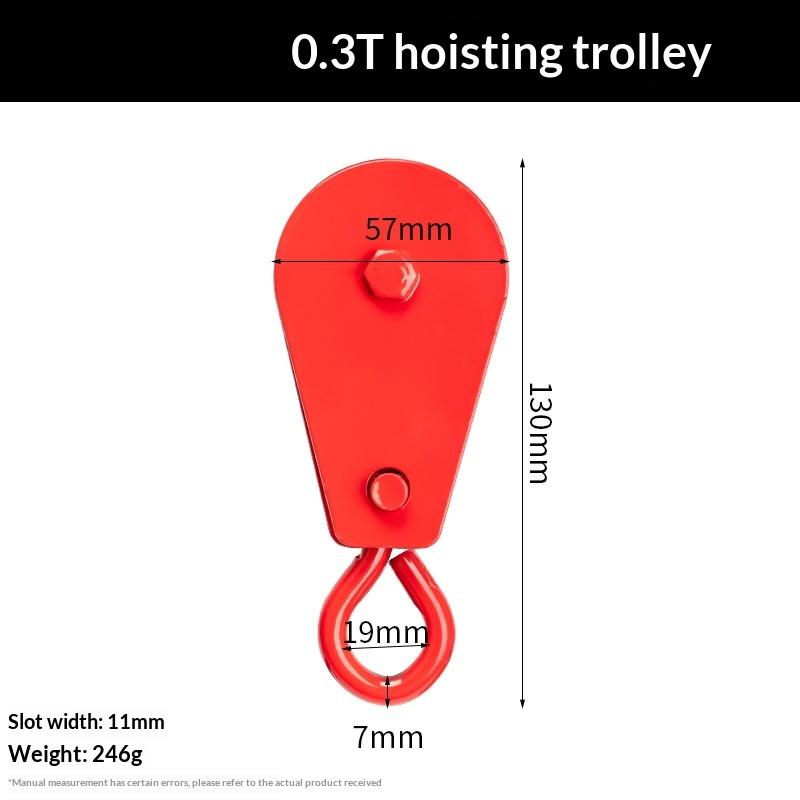 Heavy Duty Red Lifting Pulley High Load Capacity Light Weight Rust Resistant for Garage Workshop Goods Hoisting Work