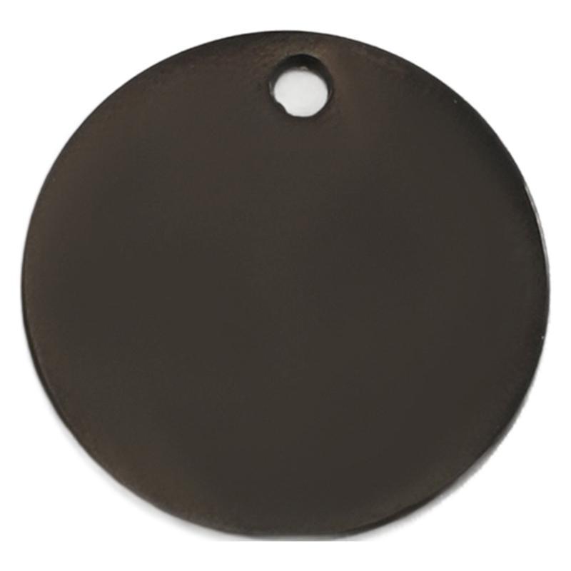 Engravable Round Stainless Steel Pendant - Polished Mirror Finish Dog Tag Accessory