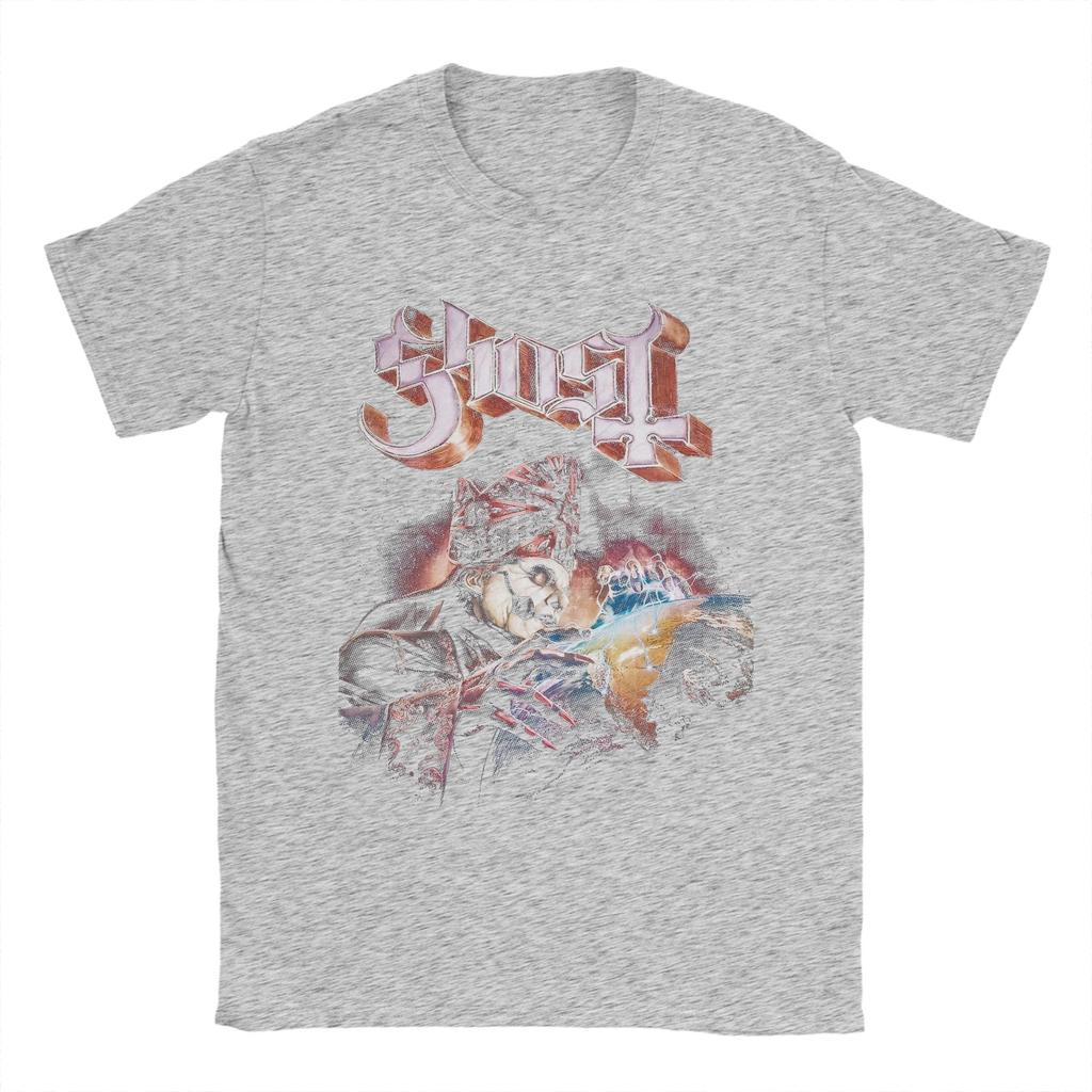 Ghost Band Rock Metal T Shirts for Men 100% Cotton Funny T-Shirts Round Neck  Tees Short Sleeve Clothing Graphic