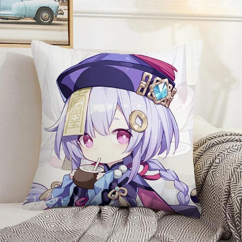 Genshin Impact Cushion Cover 45*45 Pillow Covers Decorative Sofa Cushions Pillowcase  Pillows Decor Home Pillowcases
