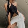 Summer New Lace-up Niche Design Five-pointed Star Neck Spice Girl Backless Versatile Super Short Women's Top