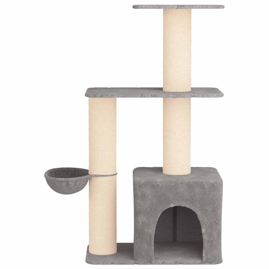 Cat Tree with Sisal Scratching Posts Light Gray 133 Cm