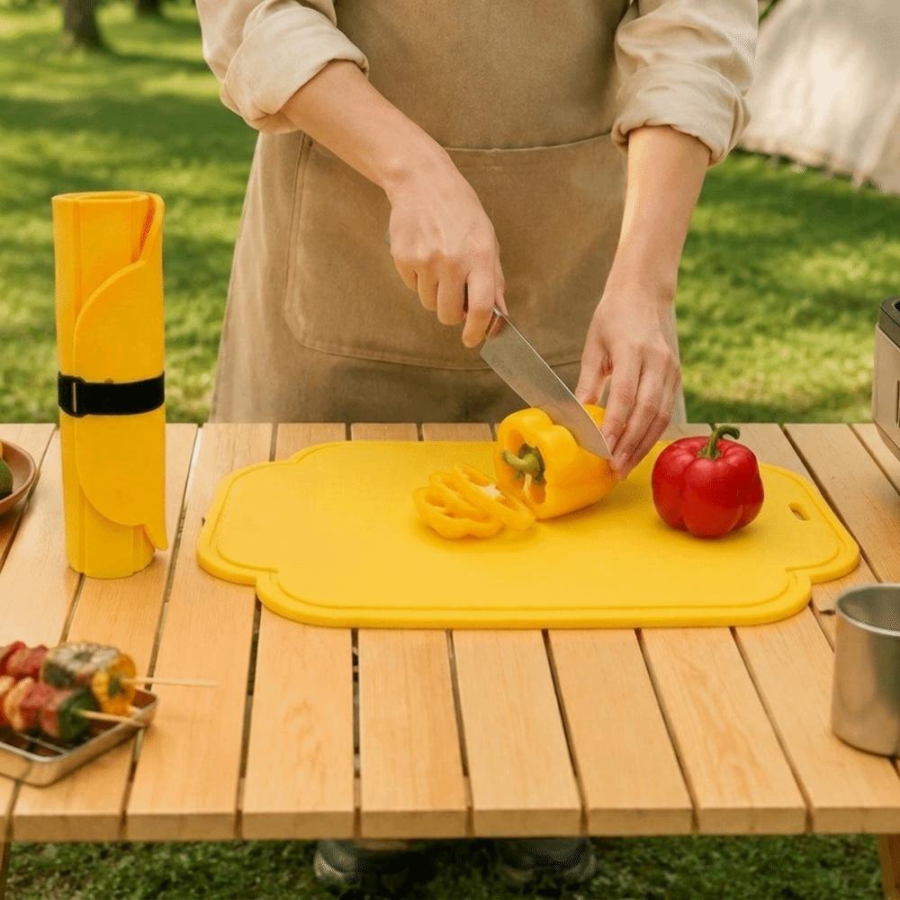 Silicone Folding Cutting Board Anti-Slip Vegetable Chopping Board Cutting Mat Kitchen Utensils