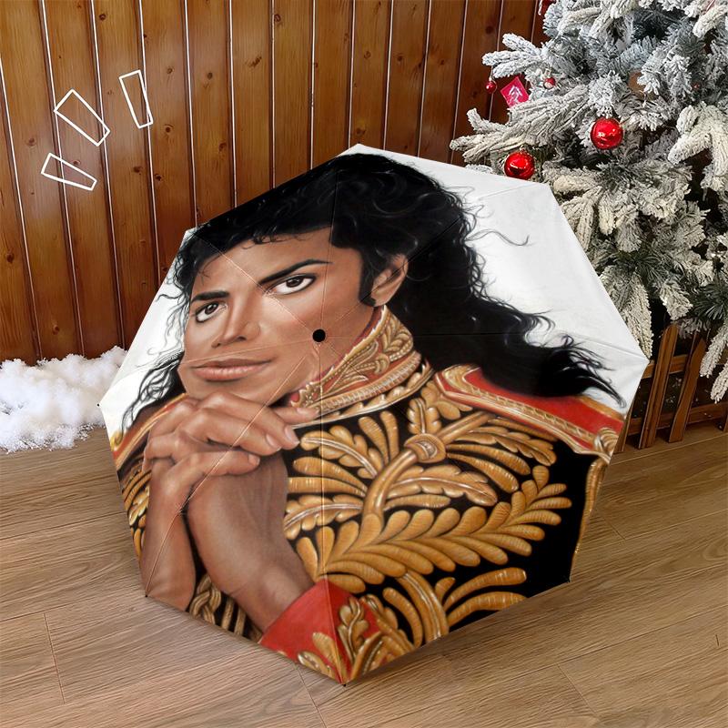 1PC Michael Jackson Automatic Umbrella - Suitable Travel Outdoor Portable Umbrella Birthday Gift Daily Essentials