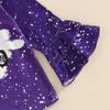 Halloween Cartoon Baby Kinder Mädchen Shirt Top und Schlaghose 2PCS Outfits Kleidung für 1-6 Jahre