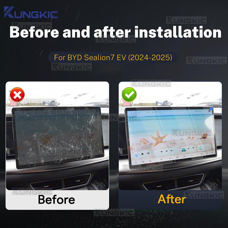 HD Tempered Glass for BYD SEALION 7 EV 2024 2025 Interior Console Panel Navigation Screen Protective Film Anti-Scratch Repair