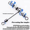 15Pcs Swivels Barrels Rolling Swivels Fishing Tackle Rig Swivels 3 Way Swivels with Glow Beads