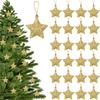 6Pcs DIY Christmas Tree Hanging Pendant Gold Glitter Xmas Tree Decoration  Home Navidad Decor