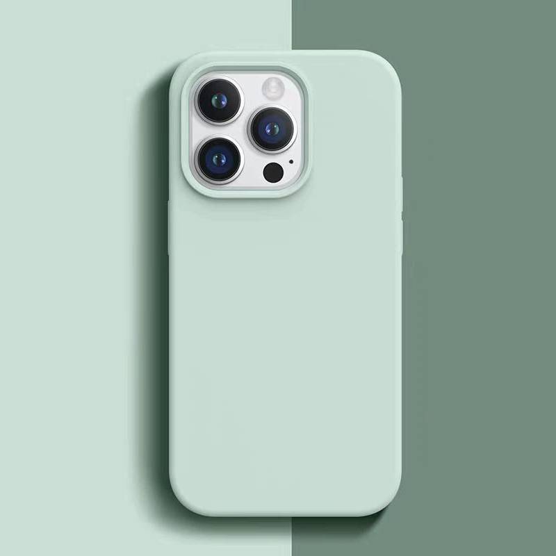 14 Iphone For Pro Solid Color Liquid Silicone Phone Case With Absorption Shock