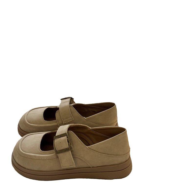 Plateauschuhe mit dicker Sohle für Damen 2024 neue Sommer Mary Jane Schuhe Einzelne Schuhe Nischendesign Französische kleine Lederschuhe