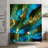 Blue Green Gold Round Shape Shower Curtain Waterproof Polyester Bath Decor Customizable Size Available In Various Patterns 3D Pr