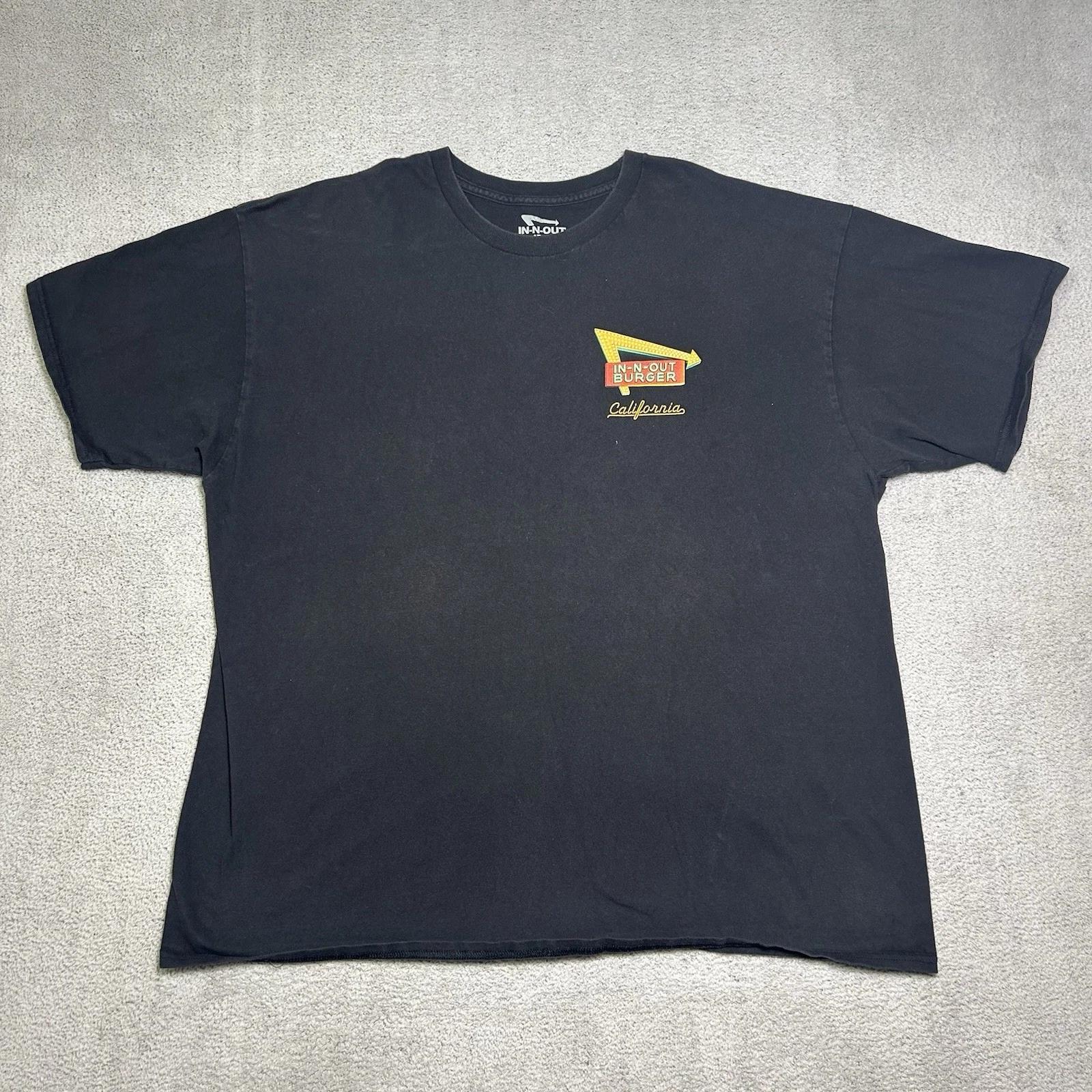 In N Out Burger California T Shirt Adult XXL Graphic Print Double Sided S