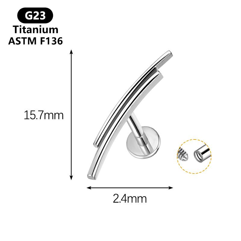 

1 шт. Титановый G23 лабрет для хряща губы для женщин с плоской задней частью, хеликс, трагус, серьга с резьбой, пирсинг конч 16G 1.2x8mm