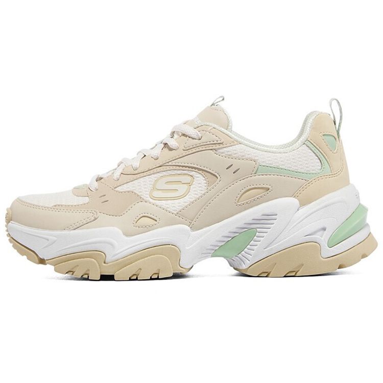 Skechers Stamina V2 Mesh Synthetic Leather Casual Retro Low-Top Dad Shoes Women sneaker Natural 149909-NMLT 35