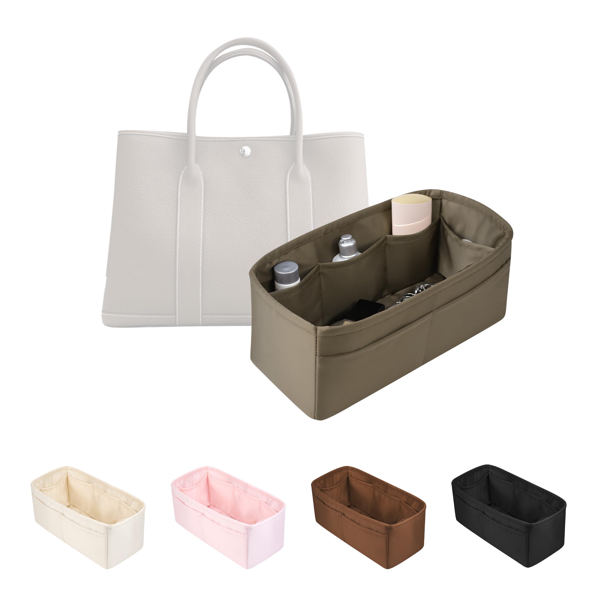 

KINGS IN BAG: Lightweight, luxurious, satin-made organizerstorage bag for Hermès Garden Party TPM (for Etoupe and Garden Party 30 bags).