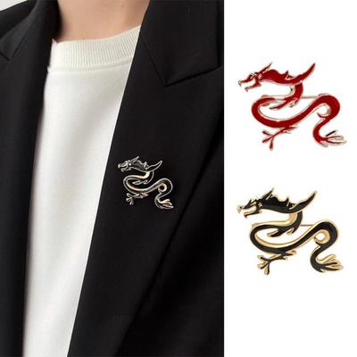 Unisex Brosche Drachenform Edelstahl Exquisite Vintage Anti-Rutsch Verschleiß-beständig Mantel Kragen Hut Schal Dekoration