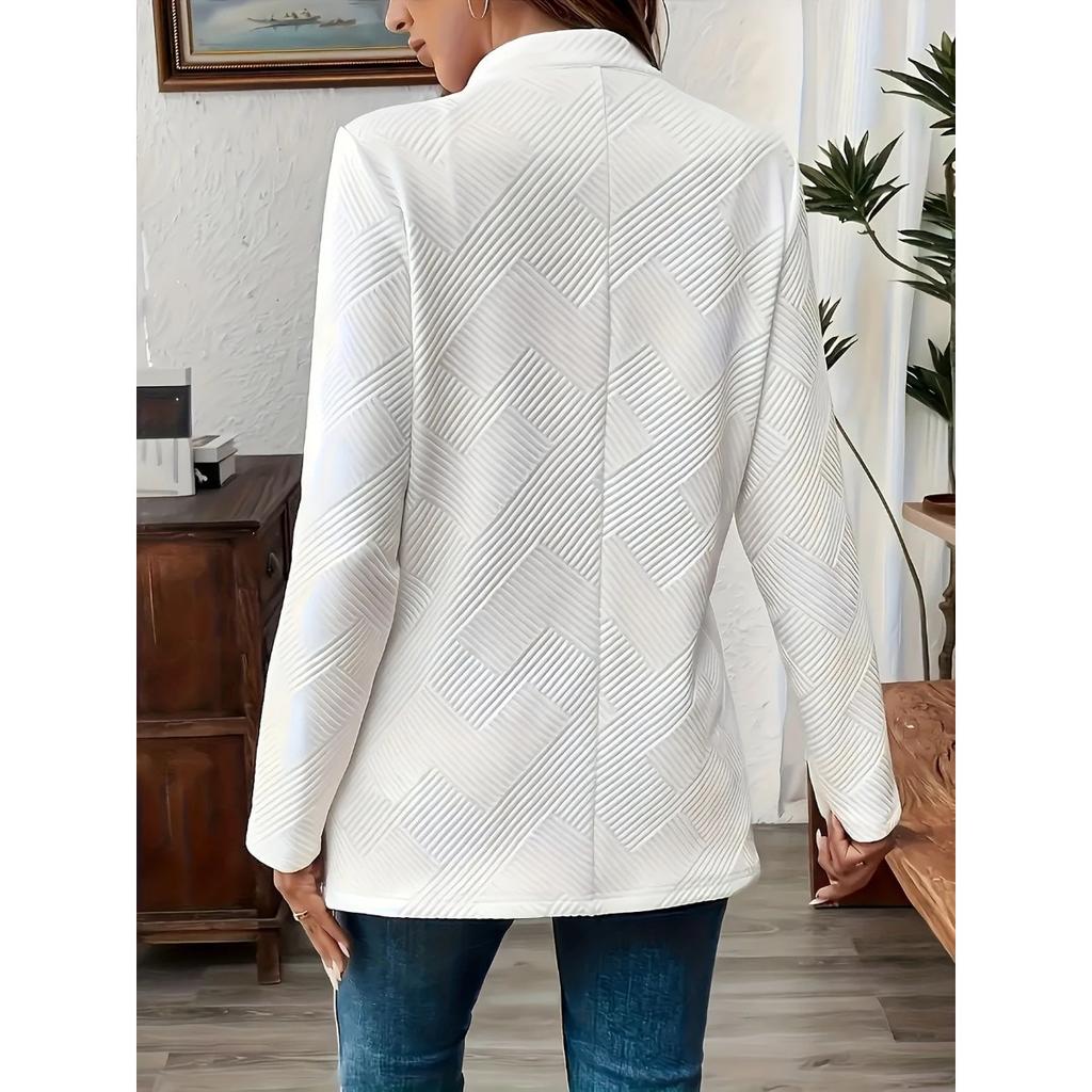 Fall Winter Women's European American Fashion Blazer Three Double Buttons Casual Outerwear Top