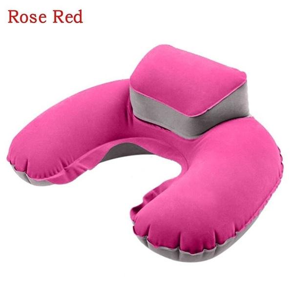 

1PC Travel Washable Neck Cushion U Shape Pillow Inflatable Air Blow Up розовый