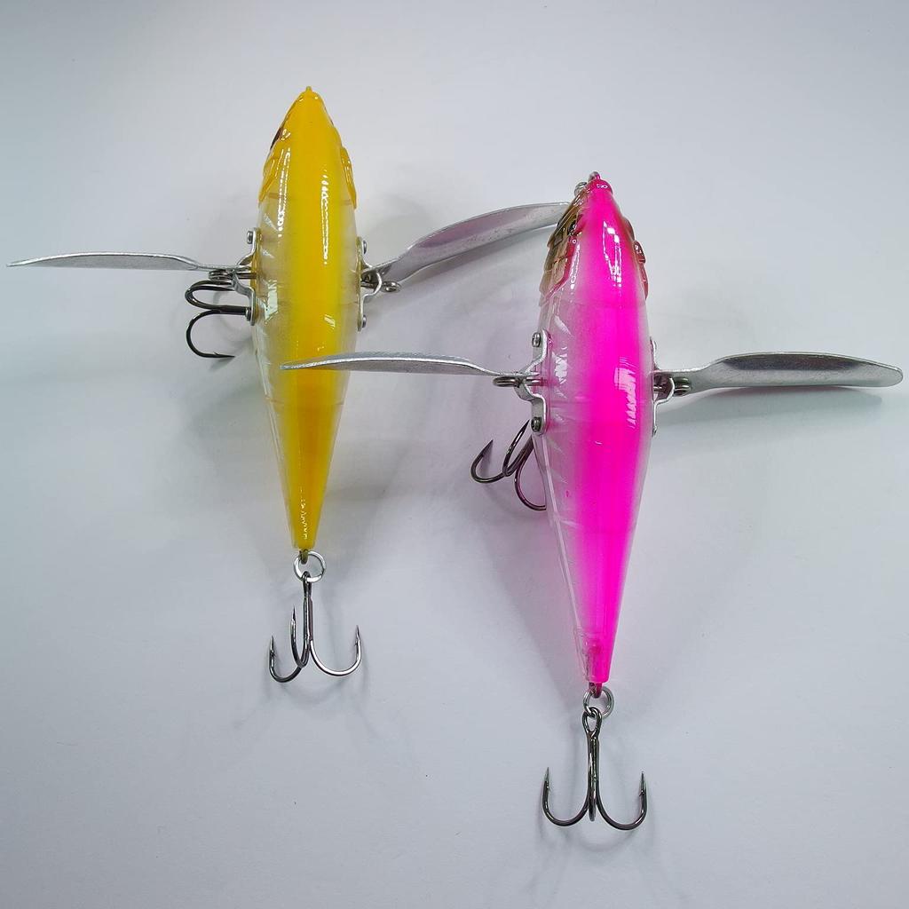 Momo Lure Large Crawler Cicada Cicada Dodge Big Bass Fishing Yellow Bone Bait, Lure, Cicada, (Pink & Set)