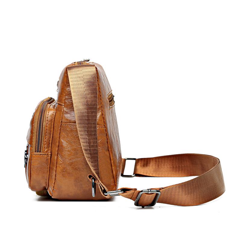 Women's Soft Leather Bag Crossbody Bag Multi-Pocket Large Capacity Shoulder Bag Mother Bag
