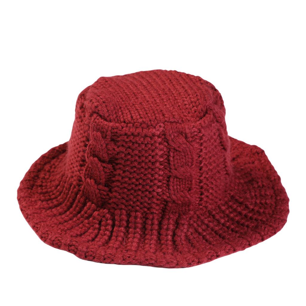 Women's New Twist Pot Hat Autumn and Winter Woolen Hat Student Knitted Hat  Fashionable Warm and Cold Proof Fisherman's Hat