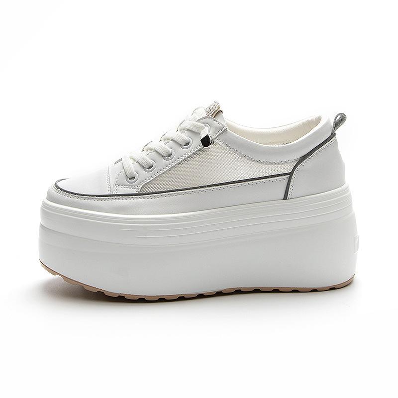 Casual Shoes Women's Spring and Summer 2025 New Mesh Breathable Platform Shoes Heightening Versatile White Shoes Women's Korean Version Lightweight