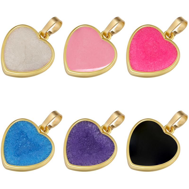 ZHUKOU Enamel Heart charms Women's Handmade DIY Jewelry Pendant Accessories Supplies Brass Jewelry materials VD1266