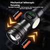 Multi Functional Rechargeable Flashlight,strong Light,telescopic Zoom,magnetic,with Side Light,suitable for Home,camping and Emergency Scenarios