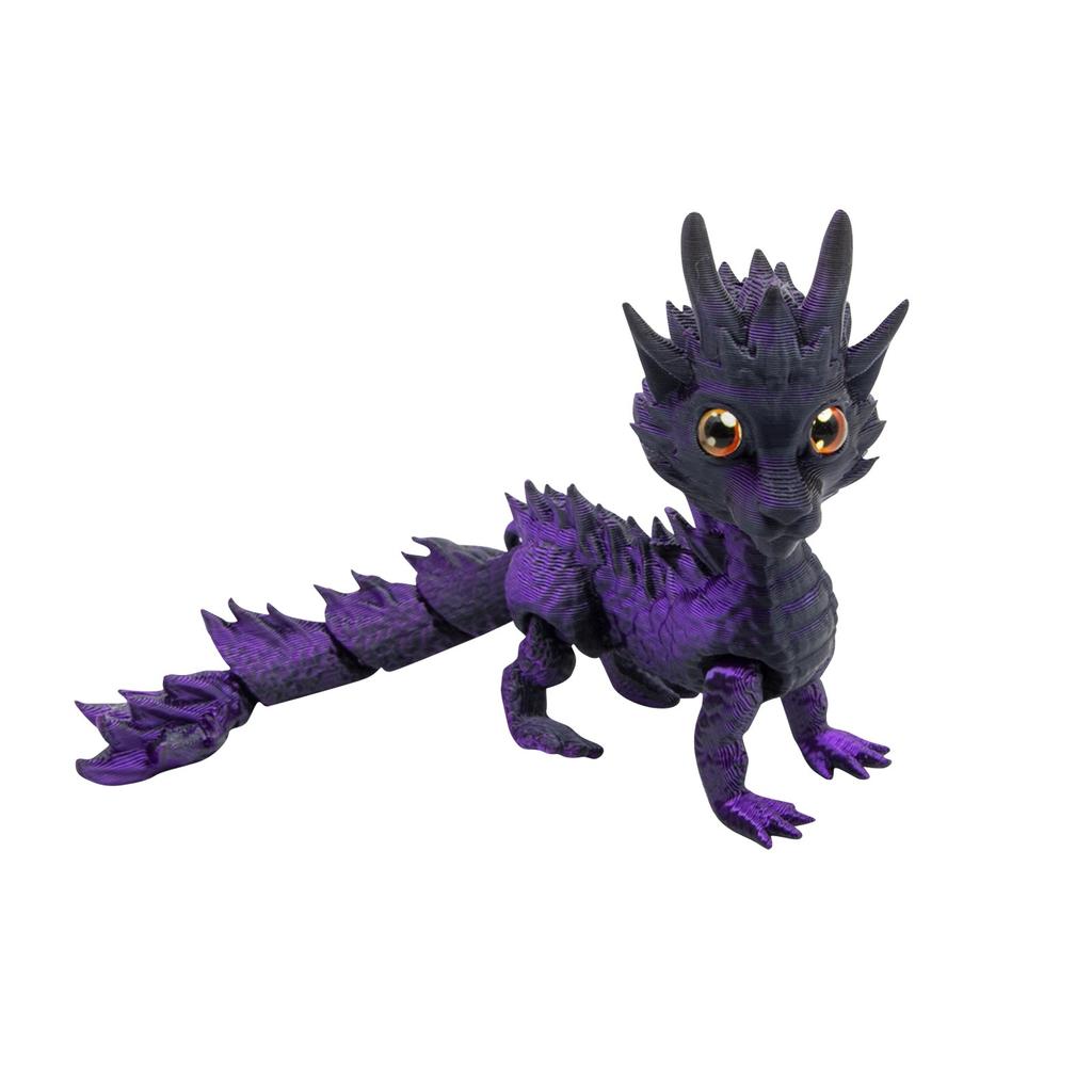 3D Printed Long Haired Dragon Multi-color Gradient Toy Ornament