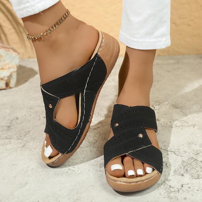 

Fashion 2025 Summer Shoes Sandals Outdoor Walking Shoes Retro Women s Shoes Beach Sandals Ladies Open Toe Footwear Sandal Women Female 42 чёрный