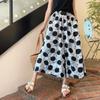 Damen Frühling und Sommer Neu Süßes Blumenmuster Draußen Tragen Baumwolle Locker Freizeit Neun-Minuten-Hose Rock Hose