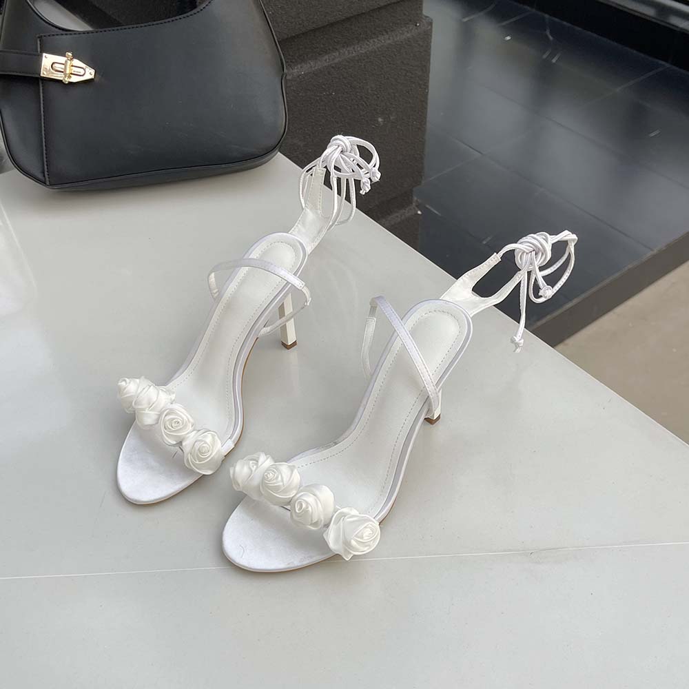 fashion 2024 New Arrivals Fashion Women Sandals Open Toe Dress Shoes Thin High Heels Ankle Strap Cross Sandals Stiletto Party Pumps 41