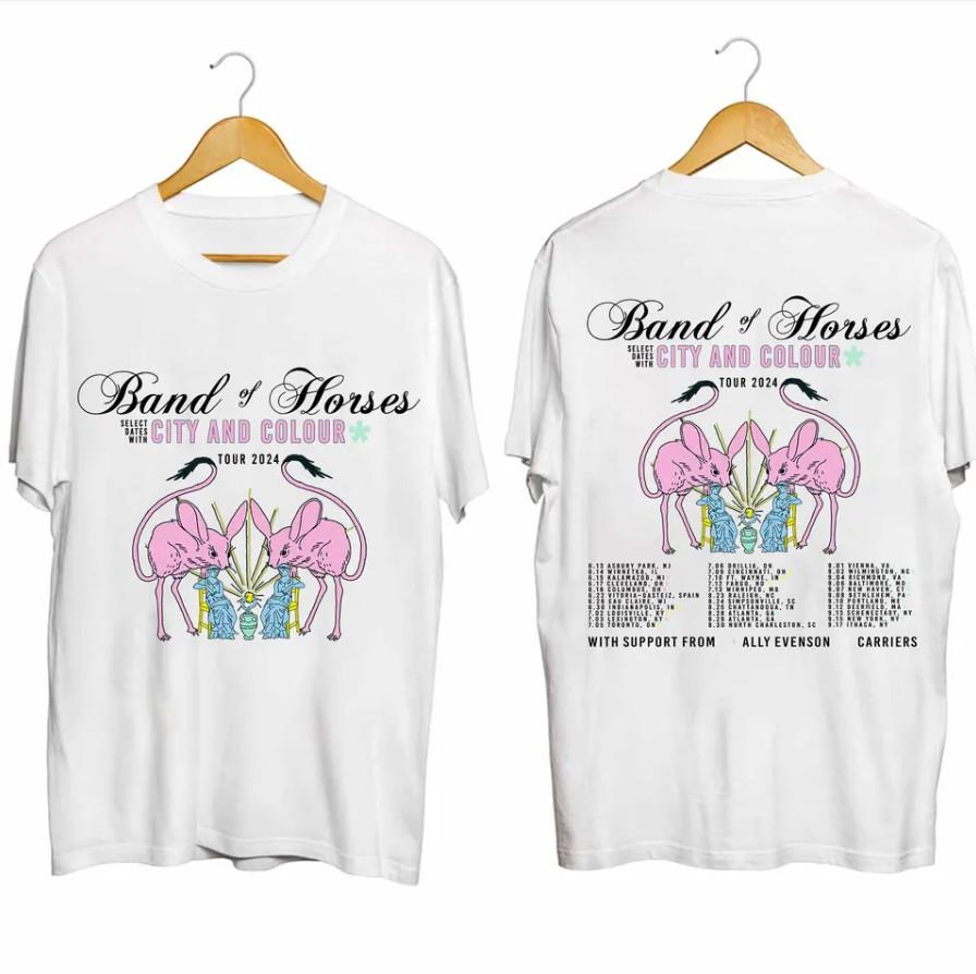 Band of Horses 2024 Tour T-Shirt – Double-Sided Men’s Heavyweight Concert Tee