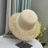 Double Layered Fringed Spring and Summer Women's Sunscreen Straw Hat for Outdoor Travel, Fashionable Fisherman Hat