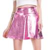 High-Waist Bright Color Mini Skirt Women Nightclub Stage Show Skater Skirt Streetwear