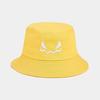 Devil Face Flat Top Bucket Hat - Korean Style Sun Hat for Men & Women, Casual Retro Sun Protection