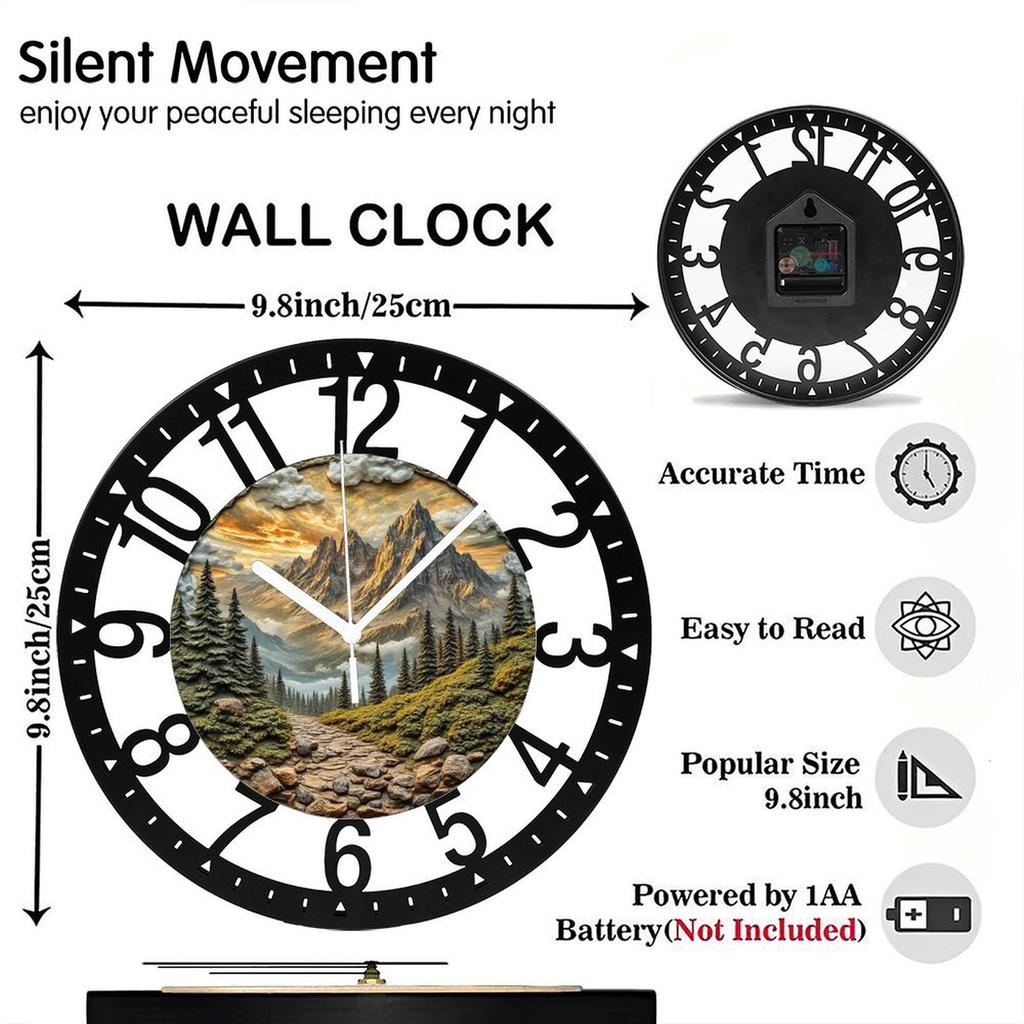 25cm Iron Round Wall Clock Multi-Pack with Different Styles