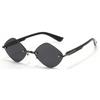 Fashion rhombus frameless trimmed sunglasses men's and women's wood grain European and American sunscreen sunglasses