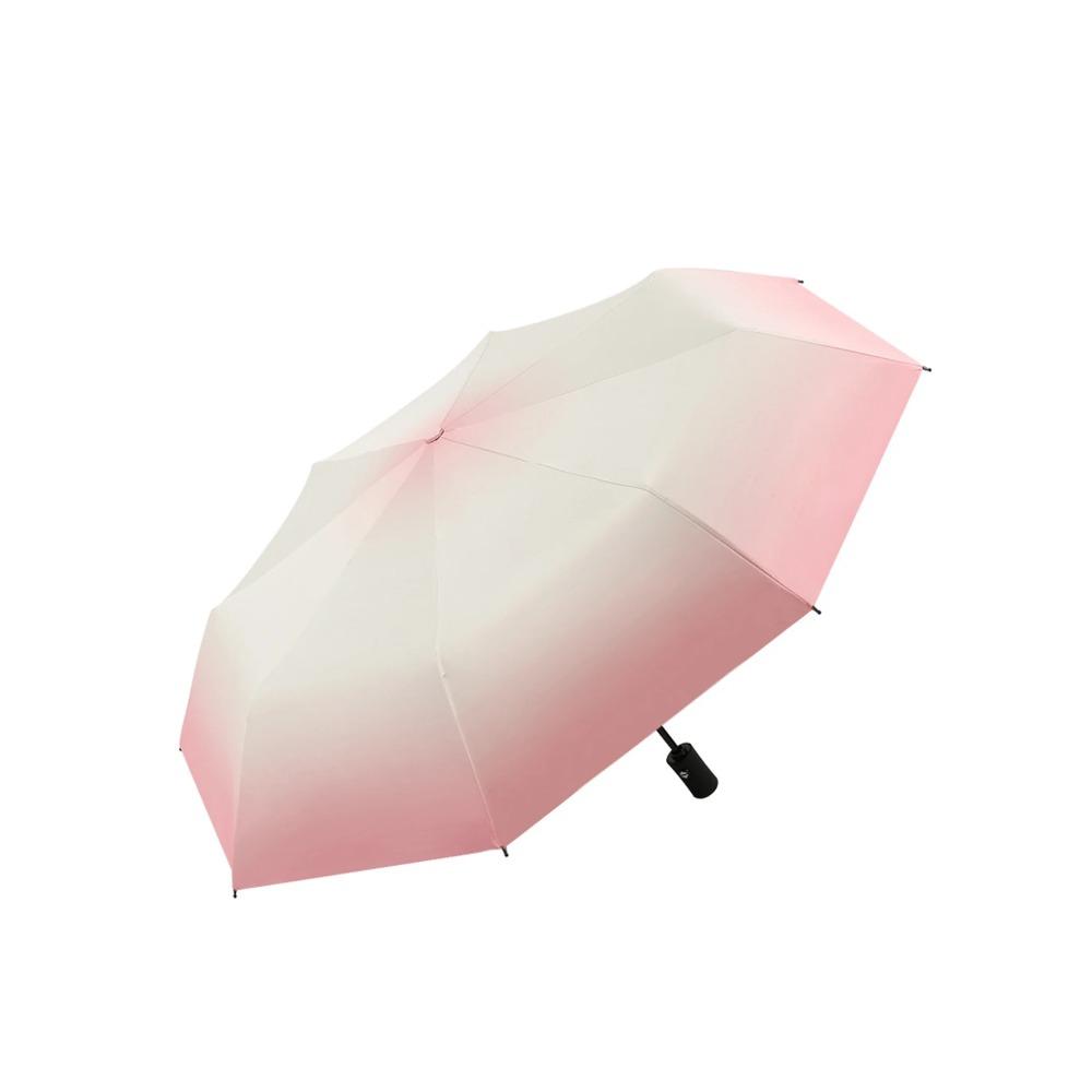 

Зонт тройного сложения розовый градиент мини женский черный гелевый солнцезащитный зонт легкий роскошный портативный солнечный зонт